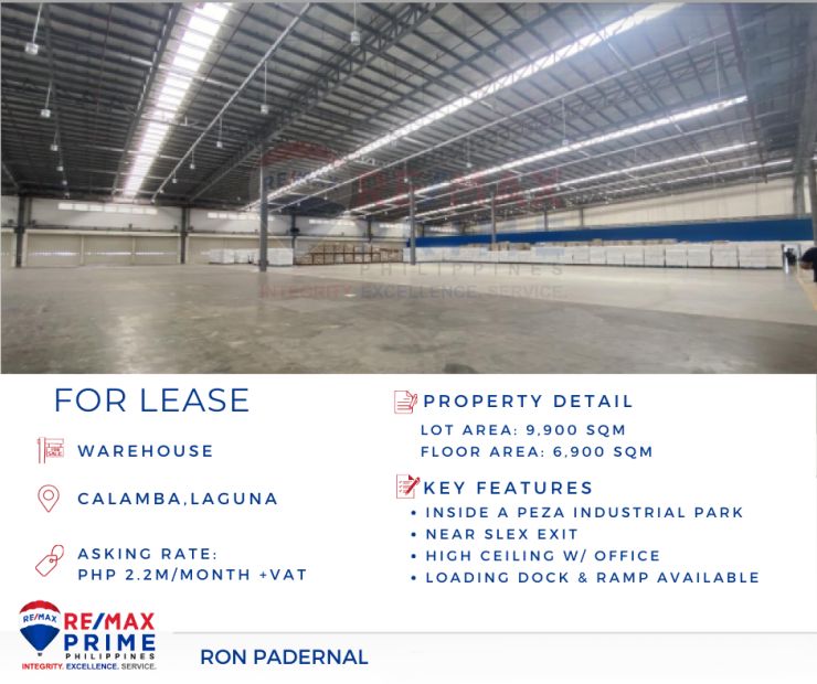 6 900 Sq Meters Warehouse For Lease In Calamba Laguna