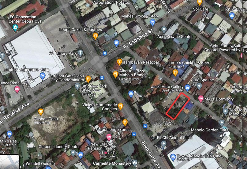 Property # 11013 Commercial Lot For Rent Mabolo Tres Borces St. Cebu