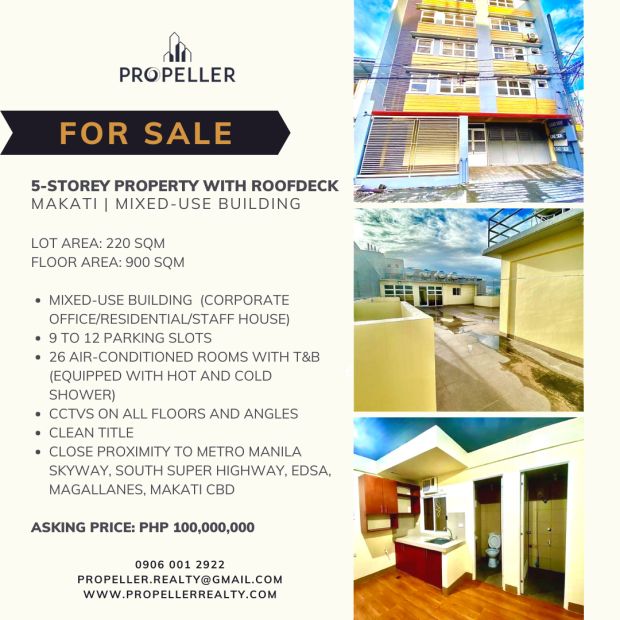 5-STOREY BLDG WITH HUGE ROOF DECK IN BANGKAL