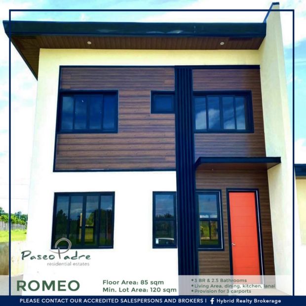 3 BR Two Storey Pre-Selling House & Lot in Paseo Padre Orion Bataan-ROMEO  MODEL