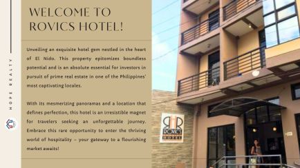 3-Star Tourist Hotel For Sale in El Nido, Palawan | 5-storey, 50 rooms