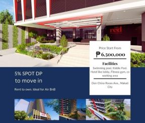 RFO in Makati City - own 1BR for Sale as low as Php13,500/mo. | Red Residences