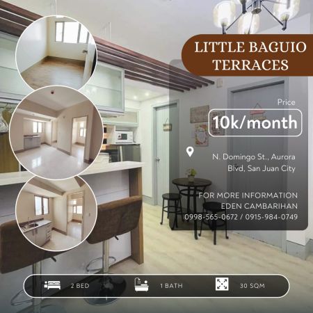 For Sale Rent to Own 2BR 30sqm at Little Baguio Terraces, San Juan near Q.C