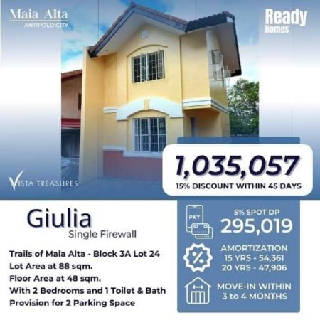 For Sale: Giulia House at Trails of Maia Alta Subdivision in Antipolo, Rizal