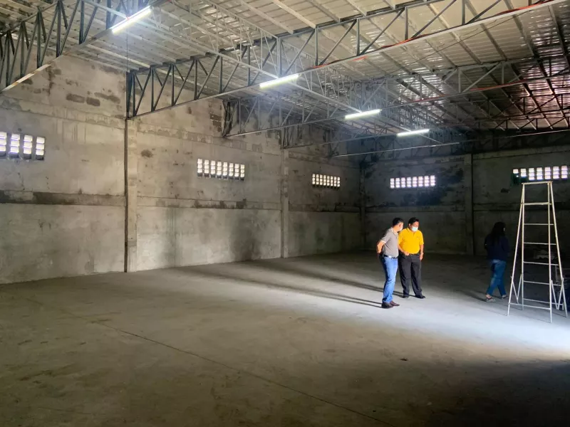 Available for sale or rental, this commercial warehouse with an office is locate