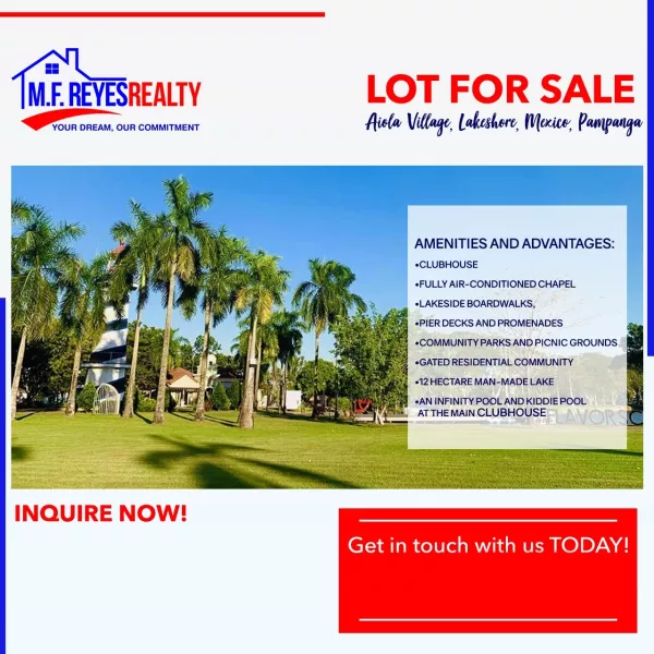 For Sale| 560 sqm Aiola Residential Lot at Lakeshore, Mexico, Pampanga