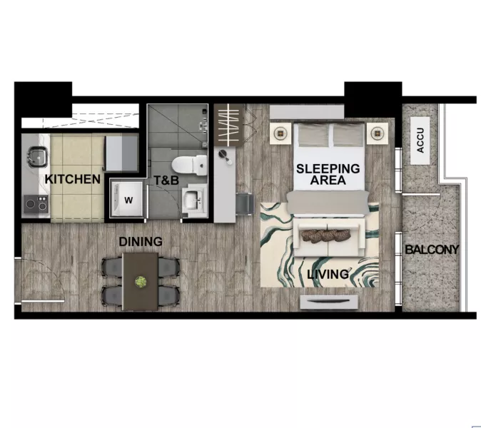 Uptown Arts Residence BCG - Studio Unit 41.5sqm (Unit 30D)