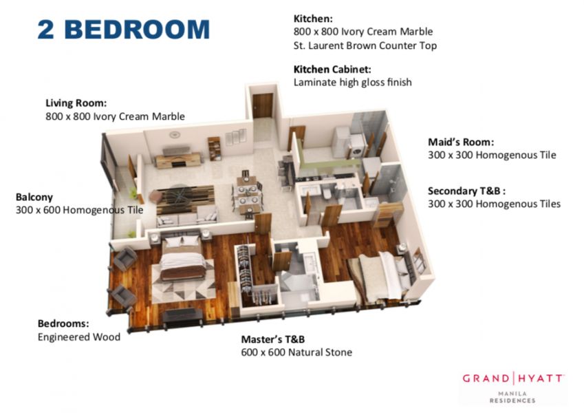 3BR Condominium in Grand Hyatt Manila Residences for Sale